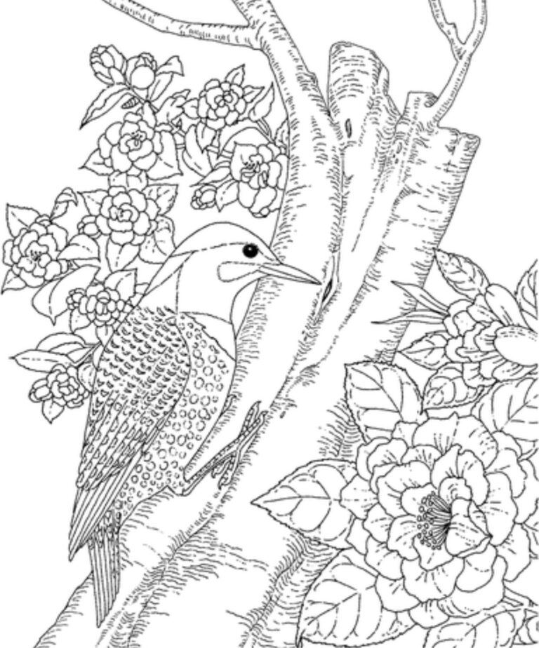 Woodpecker-and-Flowers-1